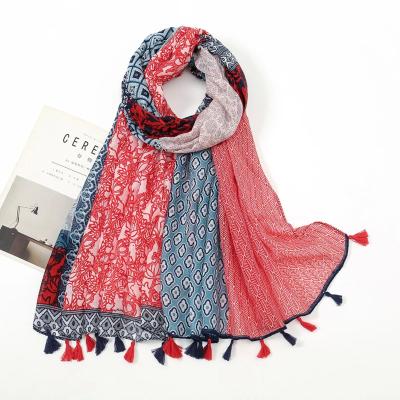China Multifunction Fashion Spring Summer Thin Viscose Shawl Scarf Women Lovely Floral Design Neckerchief Muslim Pashmina Scarf Shawls for sale