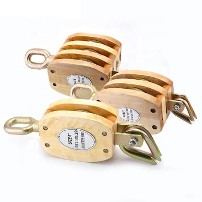 China WOODEN Block Single Pulley with Becket for sale