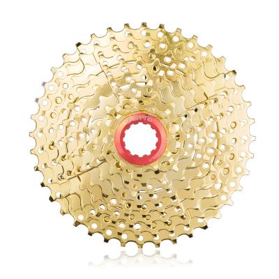 China MTB Bike Sprockets 9 Speeds Gold Color WIDE RATIO 11-40T Splined Bicycle Cassettes Hubs 9 Speed Freewheel for sale