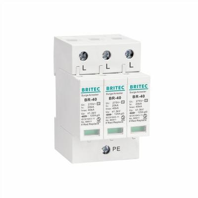 China BR-40 3P Tipo 2 Dispositivo de proteção contra surtos de proteção contra raios 275v protetor contra surtos de raios à venda