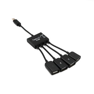China Mobile Devices Laptop Doonjiey High Speed USB 3 Ports 2.0 4 In 1 Type C HUB Multi Type USB 3.1 C Hub Adapter For PC Laptop USB C Hub for sale