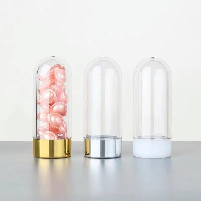 China 60ml Custom Plastic Thickened PET Capsule Cosmetics Bottle New Cosmetics Bottles Plastic Transparent Soft Capsule Bottle for sale