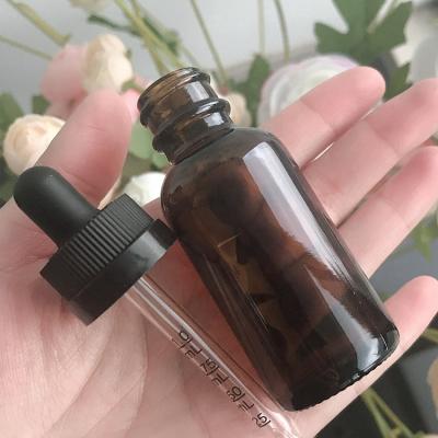 China Cosmetic Industry Wholesale 5ml 10ml 15ml 20ml 25ml 30ml 50ml 100mL Empty Amber Glass Dropper Bottle CBD Essential Oil With Kids Glass Cap for sale