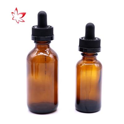 China Cosmetic Industry Bottle Skin Care Glass Packaging 30ml 50ml 100ml Amber Boston Round Essential Oil With Removable Child Protection Lid for sale