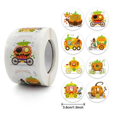 China Amazon Pumpkin Pattern Waterproof Wholesale Candy Gift Stickers Wrap Labels for sale