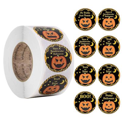 China Amazon Waterproof Candy Gift Wrap Pumpkin Label Halloween Pasted for sale