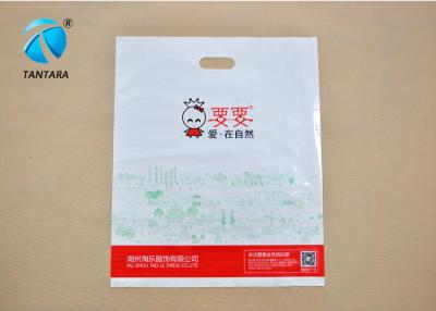 Chine Le pe recyclable fait sur commande de mode a découpé des sacs à provisions avec des matrices de nourriture de poignée à vendre