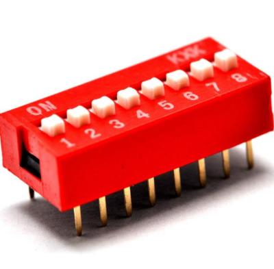 China DS-08 DIP switch 2.54mm 16P 16 pin 16 pin code switch 8 bit dip switch DS-08 for sale