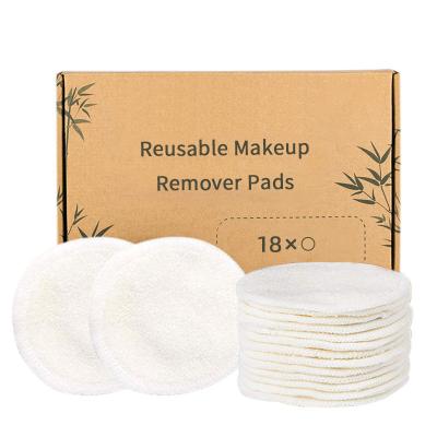 China Bamboo Fiber Makeup Soft Reusable Removal Pad 2 Layers Washable Facial Cleansing Pad for sale