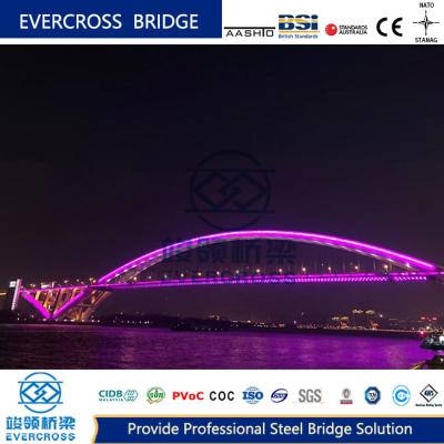 China Magnificent Appearance Steel Arch Bridge Long Life Temporary Steel Bridge for sale