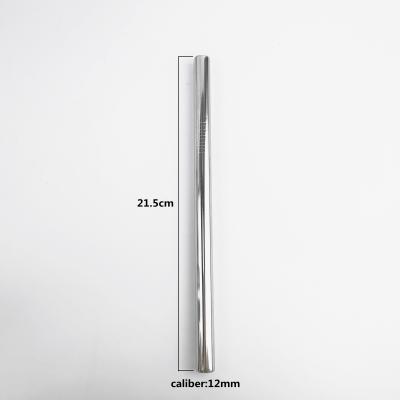 China Stainless Steel 12*215mm Straight Reusable Viable Straw Ecofriendly Straws Drinking Metal Straw For Drinking Custom Logo for sale