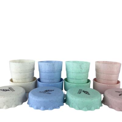 China Creative Portable Straw Mug 130ML Wheat Mug 130ML Folding Student Water Cup Contemporary Retractable Travel Mug for sale