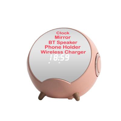 China New Arrival 2021 New Arrival Makeup Mirror Mirror Mount 10w Mobile Phone Charger Fast Wireless Charger Makeup Mirror Phone Holder for sale