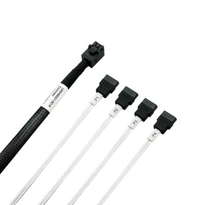 China COMPUTER 60CM/80CM Mini SAS SFF-8643 Host to 4SATA SAS 7P Hard Disk Fanout 6Gbps Data Server Raid Cable for Motherboard or SAS/SATA Card for sale
