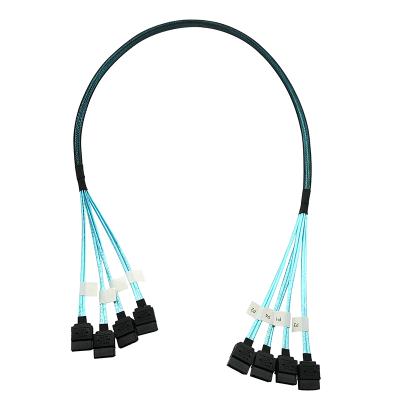 China Hot Server Plug 7pin High Speed 6Gbps 4 SATA Cable For Server 60cm for sale