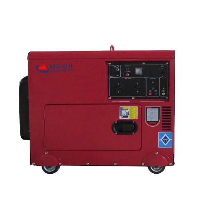 China 2kw 3kw 5kw 6kw 8kw 12kw home small power generator silent diesel air cooled with single three phase HTD-7GF for sale