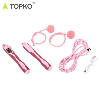 China TOPKO New Private Label Fitness High Speed Workout Rope Adjustable Weighted Handle Jump Rope for sale