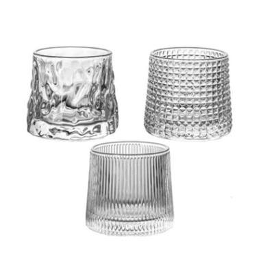 China Factory direct sales glass tilting transparent drinking glass whiskey cups for sale
