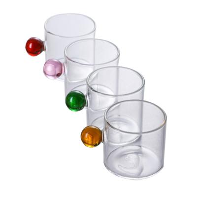 China Factory Wholesale Price Vintage Round Logo Glass Cold Coffee Cup Custom Made For Travel for sale