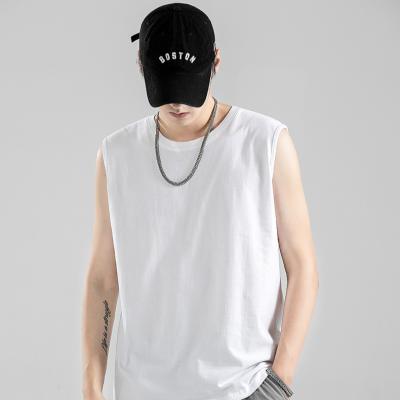 China Formal O-Neck Casual Logo Custom Printed Tank top white basic 100% Cotton vset for men's vest for sale