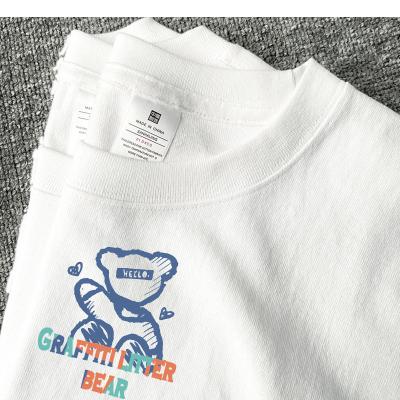 China Anti-wrinkle leisure sport blank short sleeve 220gheavyweight female 100%cotton men's T-shirts for sale