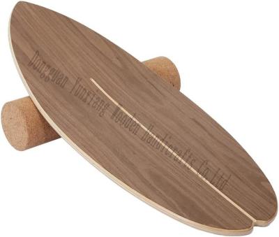 China Wooden Balance Board Indoor Surfboard Surf Style Home Fitness with Wheel for Exercise, Athletic Training and Board Sports for sale