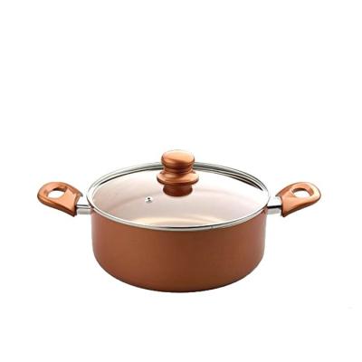 China Sustainable Body International Standard Capacity 24cm Upright Cookware With Copper Ceramic Coating for sale