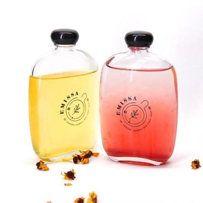 China Congelador hermético Flascas de jugo seguro Kombucha Botellas de vidrio Cuadrado en venta