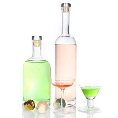 China Cheep Price750ml Flint Glass Liquor Bottles Custom Printed For Cocktail whiskey rum for sale