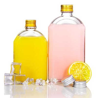 China Square Flat Transparent Liquor Glass Bottle For Drinking for sale