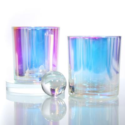 China Wholesale Custom Unique Frosted Glass Candle Jars With Metal Lids for sale
