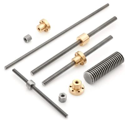 China Automatic Machinery Highlight Lead Screw Micro Types Metric Linear Copper Shaft Price 2000Mm 1000Mm Pitch Cover 500Mm 100Mm China Wire Drive Square for sale