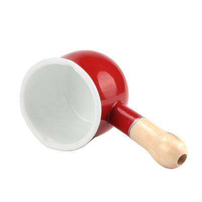 China Sustainable Fashion Ceramic Cookware Pot Sets Cute Enamel Milk Pan enamel pan for sale
