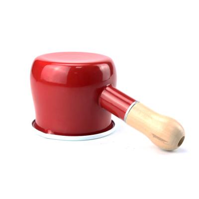 China Sustainable Factory Price 9cm Enamel milk pan for household Body Metal Customized for sale