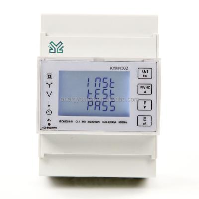 China 2 Tariff Signal Switching Modbus RS485 100A With 2T Function Ignition Key LCD Display Three Phase Smart Energy Meter Electric Meter for sale