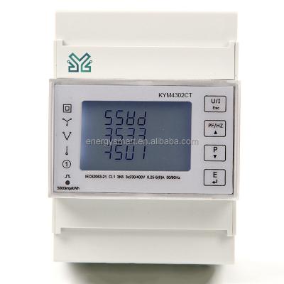 China Modbus RS485 CT Connect Dual Tariff LCD Digital Multimeter Three Phase Electrical Meter KYM4302CT for sale
