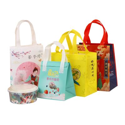 China Recyclable Custom Printed Own Logo Promotional Reusable Big Shopping Nonwoven Bag Grocery Customer Long Handles Tote Bag Grocery for sale