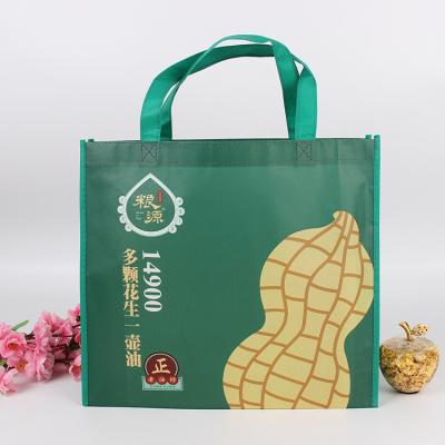 China Custom logo eco nonwoven bag recyclable with print recycling laminated reusable nonwoven shopping bag grocery take away bag for sale