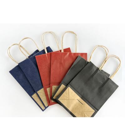 China Disposable Paper Bag Custom Printed Kraft Paper Bags Recyclable Clothing Coffee Cup Beer Bag Shopping Food Take Away With Your Own Logo for sale