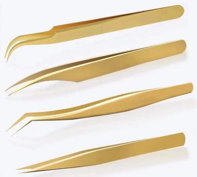 China Beauty care makeup tools whosale professional price custom logo eyelash extension tweezers eyelash tweezers and high quality pink gold eyelash tweezers for sale