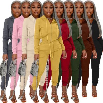 China Autumn Streetwear Breathable Full Set Woman Casual Zipper Up Hoodie Tracksuit Sweat Suits 2 Piece Women Gym Outfit Women White Quenching for sale