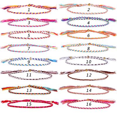 China BOHEMIA Cotton Trendy Handmade Colorful Rope Woven Bracelet For Lovers Newest Bohemia Tassel Bracelet And Bangle Adjust Fashion Jewelry for sale