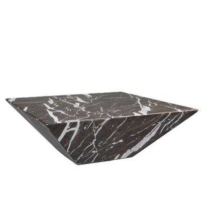 China Designer Product Customizable Multicolor Geometric Modern Luxury Black Coffee Table With Natural Marble for sale