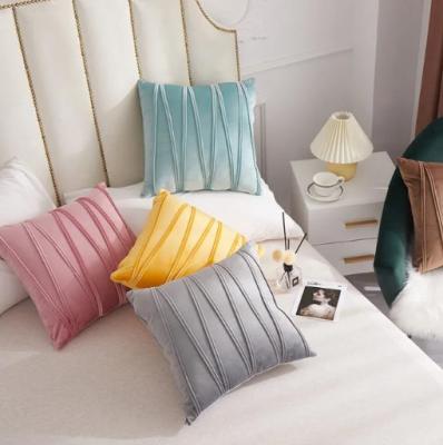 China PORTABLE Solid Velvet Cushion Covers Decorative Tile Covers For Couch Bed Soft 18 x 18 Inch for sale