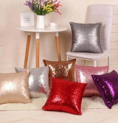 China PORTABLE European Style Sequin Pillowcase Cushion Covers Solid Color For Party Decoration Gifts Sofa for sale