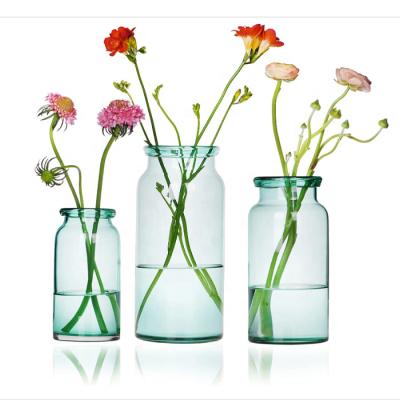 China Art Deco wholesale tall clear various sizes glass flower vase for home and wedding decoration with sculpture oversize for sale