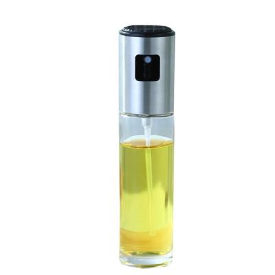 China Steamable wholesale 180ml various colors oil spray multi-function glass bottle used for cooking salad barbecue kitchen baking for sale