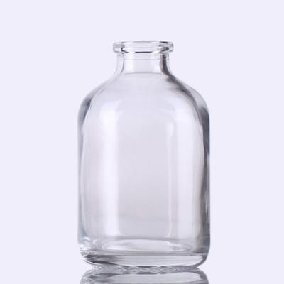 China 50 ml Un vial de vidrio transparente moldeado USP tipo II con cuello de 20 mm en venta