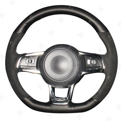 中国 オーダーメイド ハンドシューティング スウェード レザー ステアリングホイールのカバー フォルクスワーゲン ゴルフ 7 GTI GTD GTE R MK7 フォルクスワーゲン ポロ シロッコ 2016 販売のため