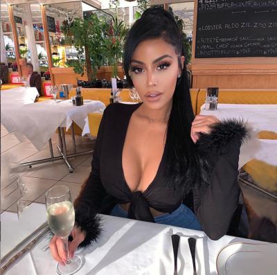 China QUICK DRY Europe and the United States tied umbilical cord hair T-shirt wholesale foreign trade women's long-sleeved clothing for sale